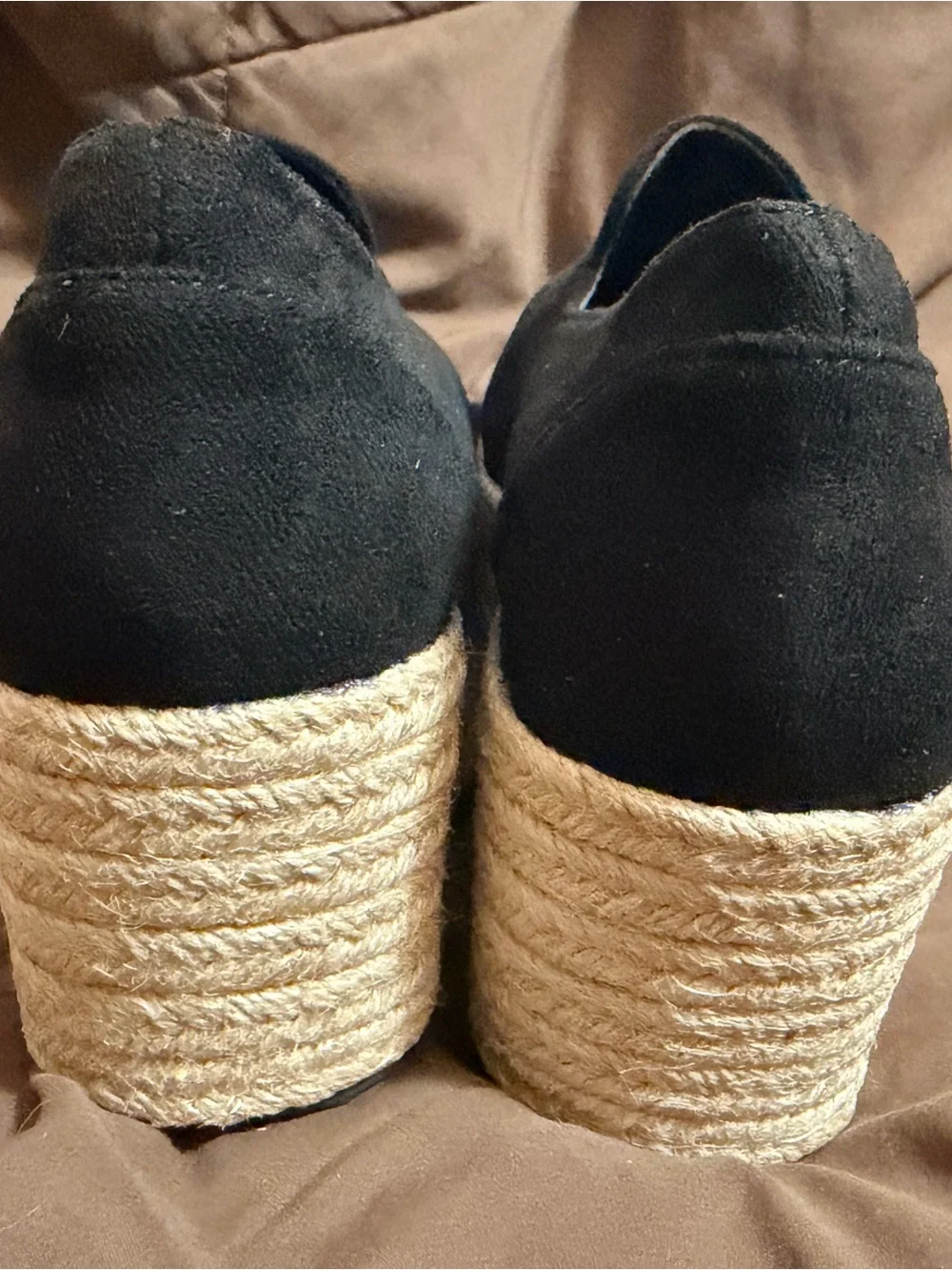 Women’s Black Wedge Espadrille Lace-Up Shoes